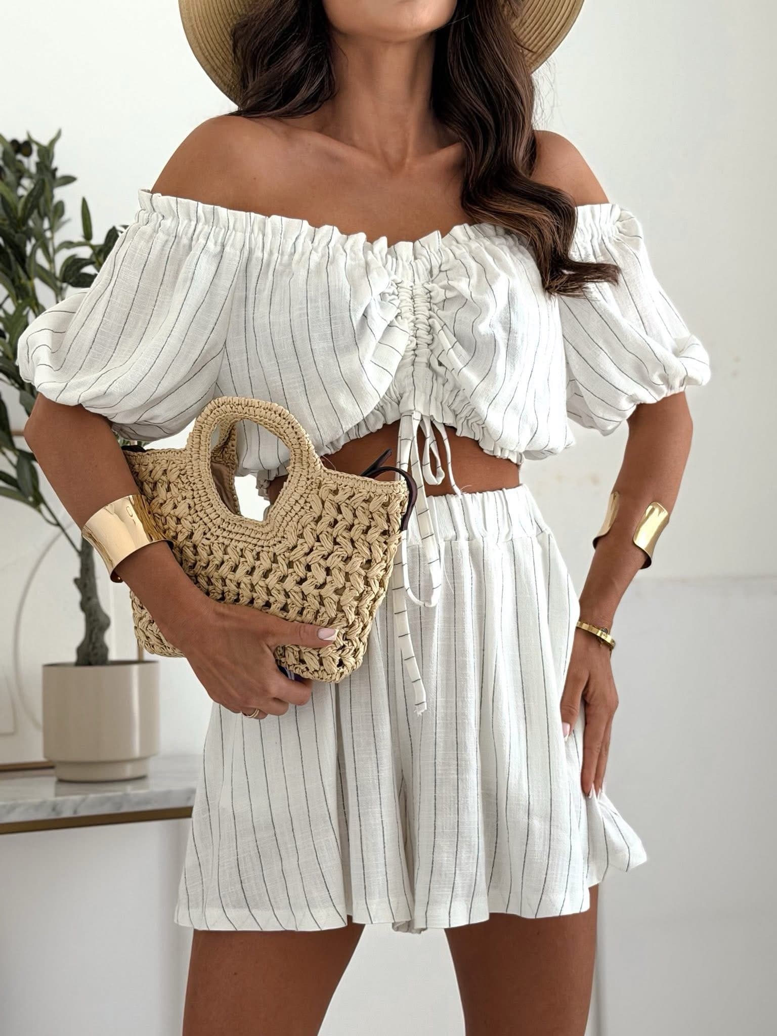 Lininis kostiumėlis Muse Stripe